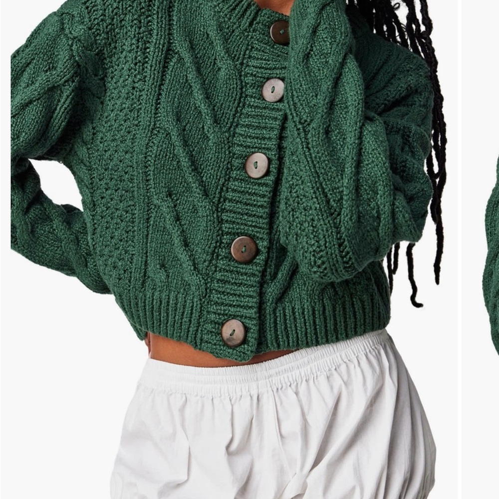 Green Free People Cardigan